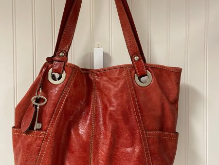 Handbag Leather By Fossil, Size: Large For Sale