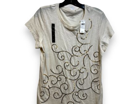 Top Short Sleeve By Banana Republic In Cream, Size: L Cheap