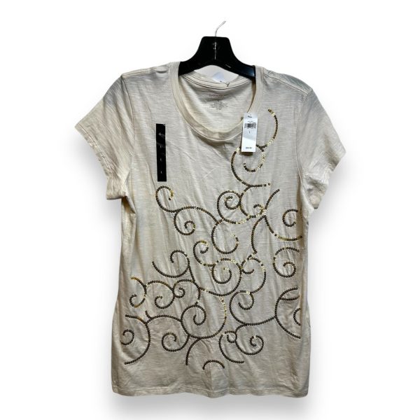 Top Short Sleeve By Banana Republic In Cream, Size: L Cheap