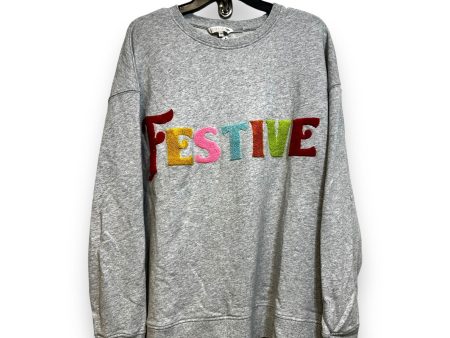 Holiday Sweatshirt Collar By Clothes Mentor In Grey, Size: Xl For Discount