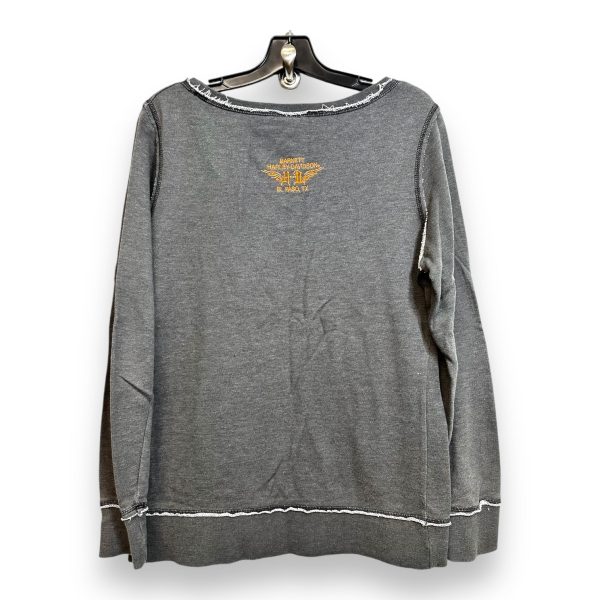 Top Long Sleeve By Harley Davidson In Grey, Size: M For Cheap