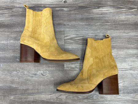 Boots Ankle Heels By Cma In Yellow, Size: 8.5 Cheap