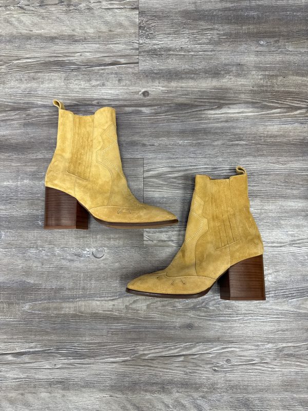 Boots Ankle Heels By Cma In Yellow, Size: 8.5 Cheap