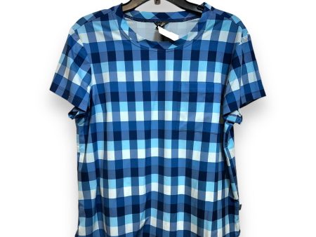 Top Short Sleeve Basic By Eddie Bauer In Checkered Pattern, Size: L Online now