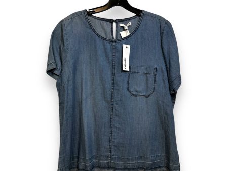 Top Short Sleeve By Sonoma In Blue Denim, Size: L For Discount