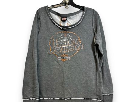 Top Long Sleeve By Harley Davidson In Grey, Size: M For Cheap