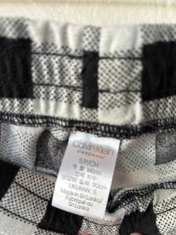 Pajama Pants By Calvin Klein In Black & White, Size: 4 Fashion