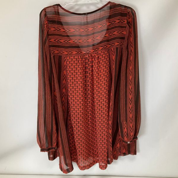 Tunic Long Sleeve By Free People In Brown & Pink, Size: S For Cheap