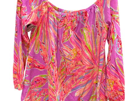 Top Long Sleeve Designer By Lilly Pulitzer In Pink & Purple, Size: M For Cheap