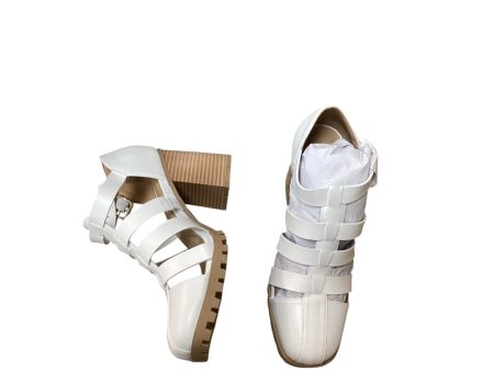 Shoes Heels Block By Clothes Mentor In White, Size: 8.5 Discount