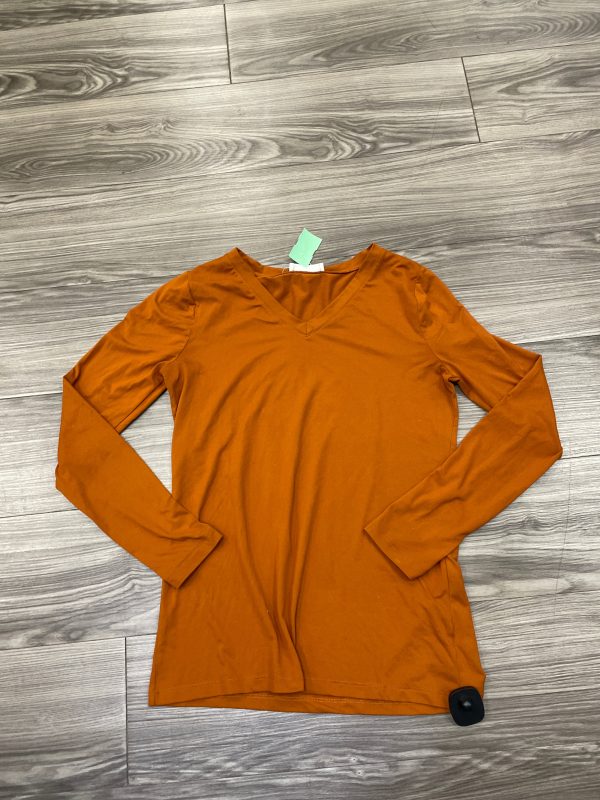 Top Long Sleeve By Zenana Outfitters In Orange, Size: L Online Sale