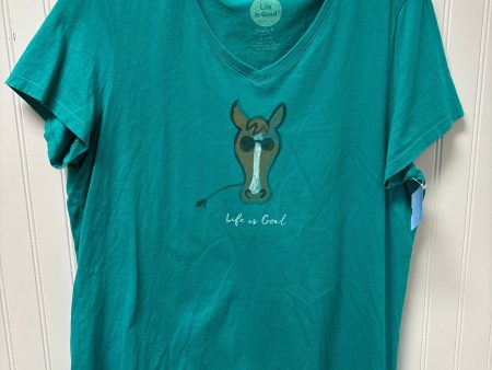 Top Short Sleeve Basic By Life Is Good In Teal, Size: L Online Sale