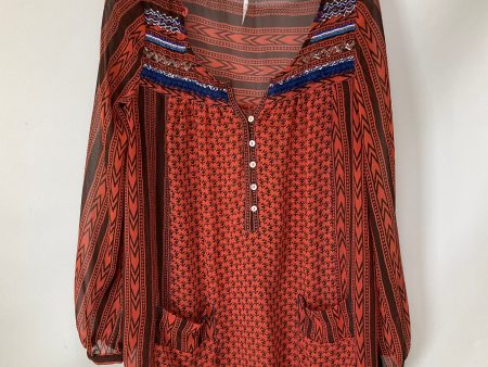 Tunic Long Sleeve By Free People In Brown & Pink, Size: S For Cheap