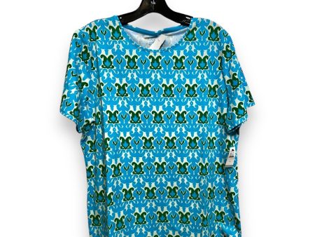 Top Short Sleeve By Talbots O In Blue Green, Size: Xl Hot on Sale