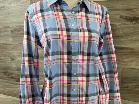 Top Long Sleeve Basic By Talbots In Plaid Pattern, Size: S For Discount