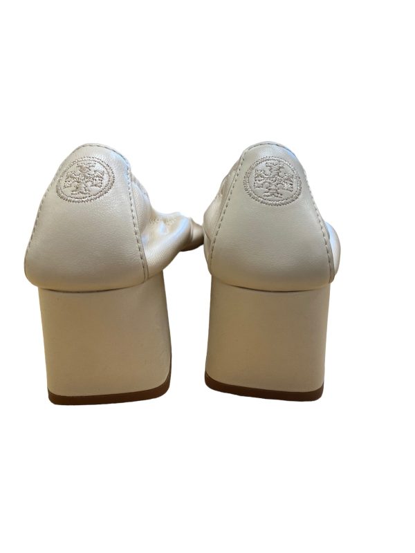 Cream Shoes Heels Block Tory Burch, Size 8 For Discount