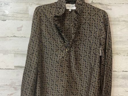 Blouse Long Sleeve By  ELIZABETH MCKAY  In Black & Tan, Size: M Online now