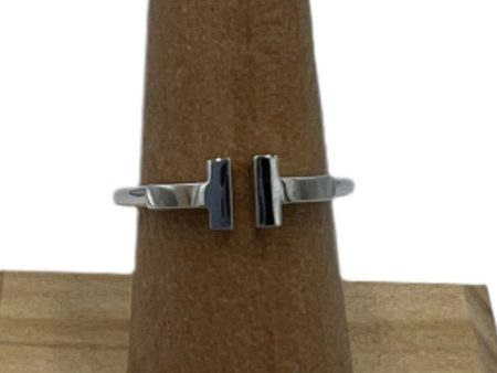 Tiffany & Company T Square 18K White Gold Designer Ring,  Sz. 6.75 Cheap