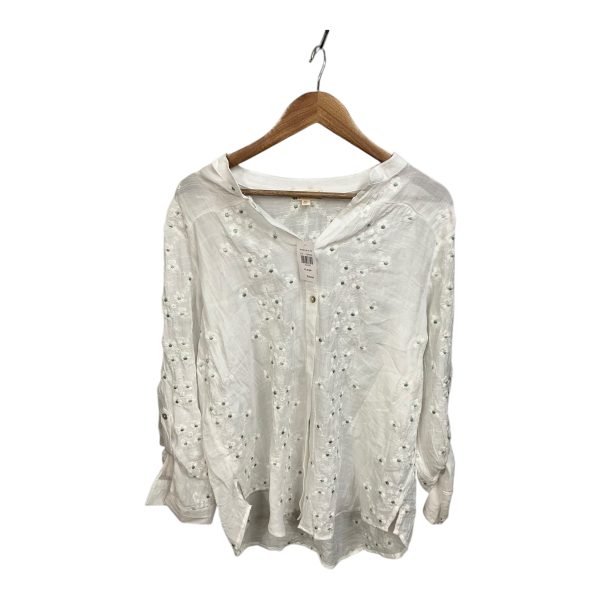 Blouse 3 4 Sleeve By Clothes Mentor In White, Size: Xl Fashion