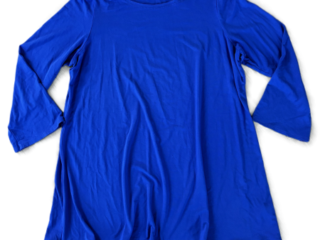 Top 3 4 Sleeve By Eileen Fisher In Blue, Size: Xl Hot on Sale