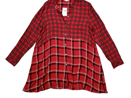 Tunic Long Sleeve By J. Jill In Black & Red, Size: M Online Hot Sale