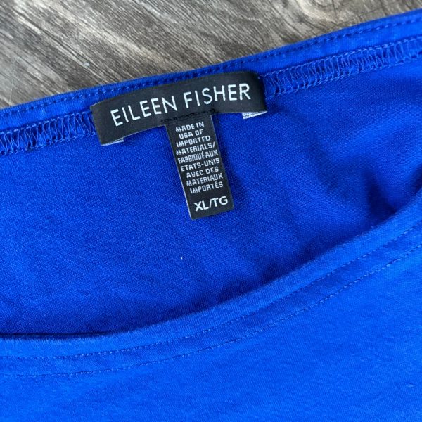 Top 3 4 Sleeve By Eileen Fisher In Blue, Size: Xl Hot on Sale