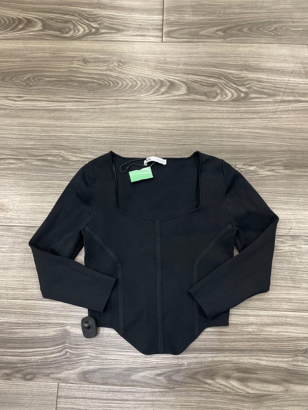 Top Long Sleeve By Zara In Black, Size: L on Sale