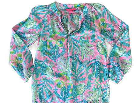 Top Long Sleeve Designer By Lilly Pulitzer In Blue & Pink, Size: Xs Fashion