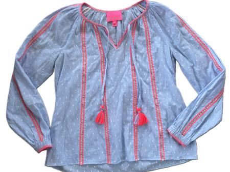 Top Long Sleeve Designer By Lilly Pulitzer In Blue & Red & White, Size: S Online