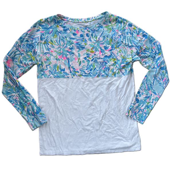 Top Long Sleeve Designer By Lilly Pulitzer In Blue & White, Size: Xs Online now