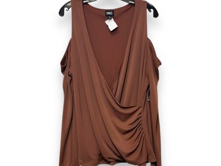 Top Long Sleeve Basic By Inc In Brown, Size: Xxl Online Hot Sale