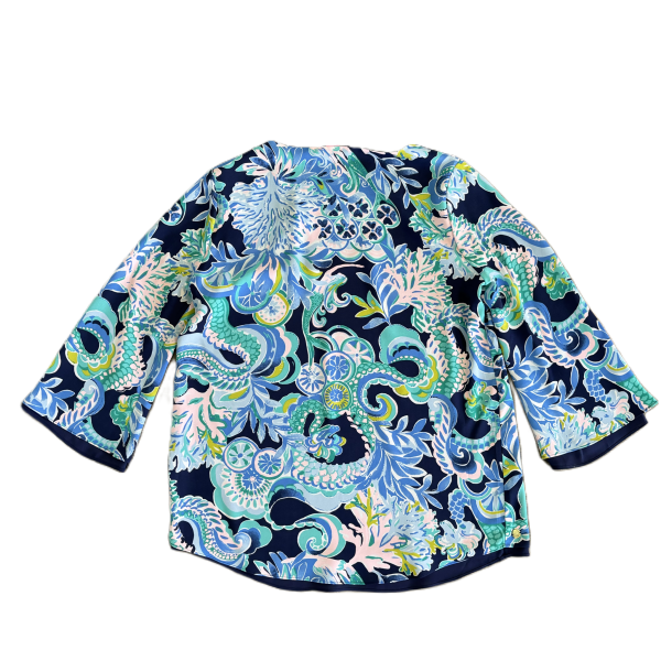 Top Long Sleeve Designer By Lilly Pulitzer In Blue & Green, Size: Xs Supply