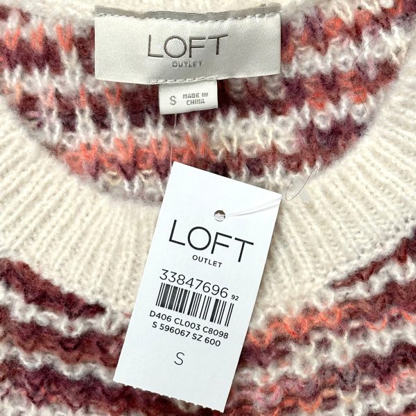 Sweater By Loft In Cream & Red, Size: S Online Hot Sale