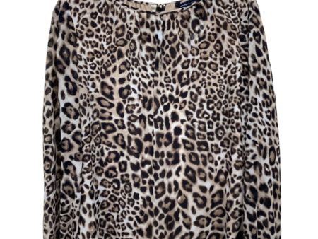 Top Long Sleeve By White House Black Market In Animal Print, Size: S on Sale