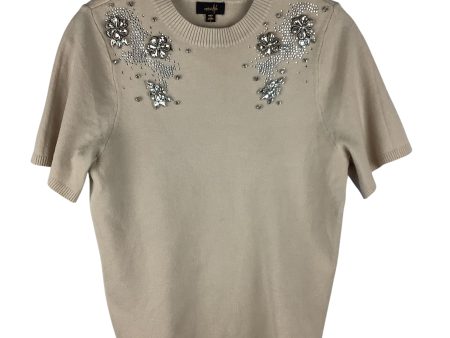 Top Short Sleeve By Clothes Mentor In Cream, Size: L on Sale